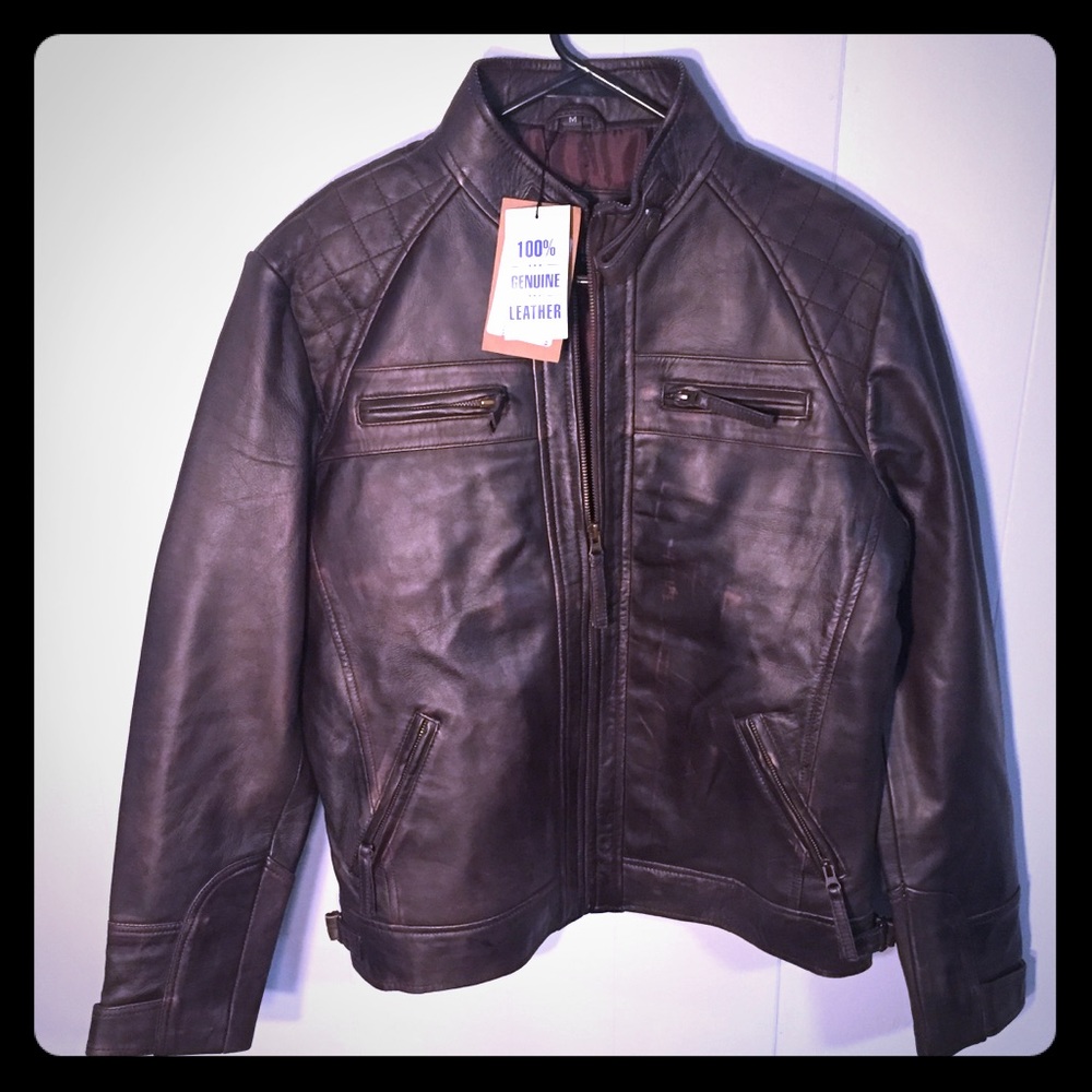 Blingsoul 100% Real Leather Biker Jacket